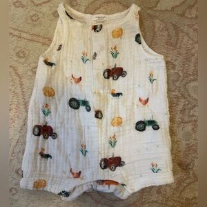 Angel Dear Farm Print Baby Shortie Romper